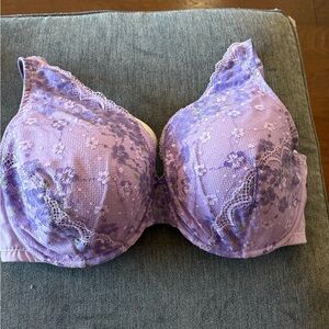 Cacique Purple Floral Lace Bra